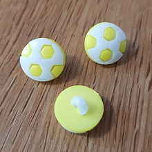 Bouton fantaisie &agrave; motifs pour enfants ballon de foot N&deg; 12 jaune clair