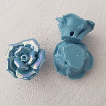 Fleur Fa&iuml;ence 15 mm N&deg;02-07 Bleu turquoise