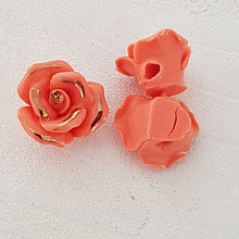 Fleur Fa&iuml;ence 15 mm N&deg;01-05 Saumon fonc&eacute;