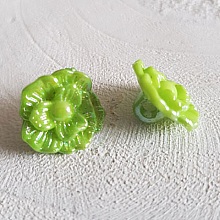 Boutons fantaisie, enfants, b&eacute;b&eacute;s Motif Fleur N&deg;02-02 Vert