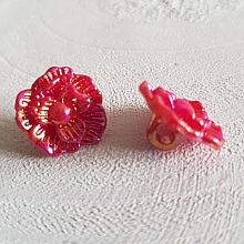 Boutons fantaisie, enfants, b&eacute;b&eacute;s Motif Fleur N&deg;02-03 Rouge