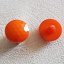Boutons fantaisie, enfants, b&eacute;b&eacute;s Motif plat &agrave; facette N&deg;05-07 Orange