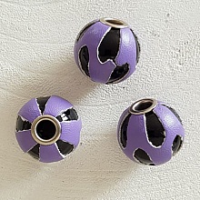Perle ronde en cuir N&deg;09 Violet