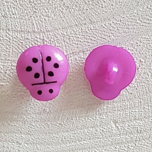 Boutons fantaisie, enfants, b&eacute;b&eacute;s Motif Coccinelle N&deg;01-11 Violet