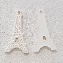 Breloque pendentif Tour Eiffel r&eacute;sine Blanc