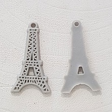 Breloque pendentif Tour Eiffel r&eacute;sine Gris