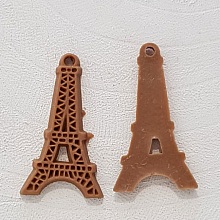 Breloque pendentif Tour Eiffel r&eacute;sine Marron