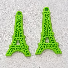 Breloque pendentif Tour Eiffel r&eacute;sine Vert