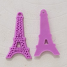 Breloque pendentif Tour Eiffel r&eacute;sine Violet