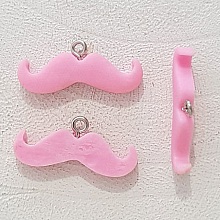 Breloque pendentif Moustache N&deg;11 Rose