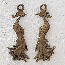 Breloque Paon en m&eacute;tal bronze-03 Pendentif Paon 