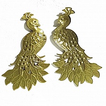 Breloque Paon en m&eacute;tal bronze-04 Pendentif Paon 