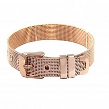 Bracelet Acier Inoxydable 10 mm Dor&eacute; Ros&eacute;