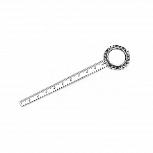 3 marque-pages r&egrave;gle cabochon 20 mm N&deg;01 Argent Vieilli
