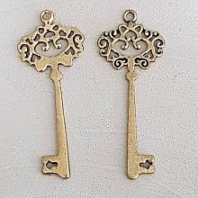 Breloque Clef N&deg;29 Dor&eacute; Vieilli