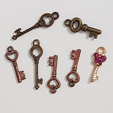 Breloque Clef N&deg;37 lot de 7 pi&egrave;ces