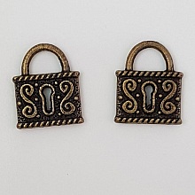 Breloque cadenas serrure N&deg;01 Bronze