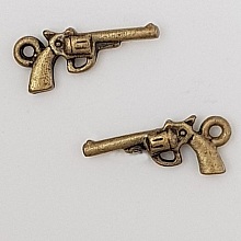 Breloque revolver pistolet N&deg;01 Bronze
