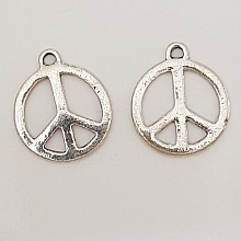 Breloque Peace & Love N&deg;09 Argent
