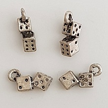 Breloque D&eacute;s &agrave; jouer Argent