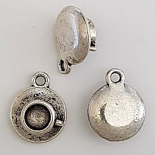 Breloque Tasse et Soucoupe N&deg;04 cuisine Argent