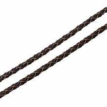 Cuir rond tress&eacute; Caf&eacute; 03 mm x 2 m&egrave;tres