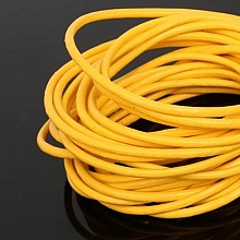 1 m&egrave;tre Cordon rond cuir lisse Jaune 3 mm