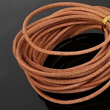 1 m&egrave;tre Cordon rond cuir lisse Naturel 3 mm
