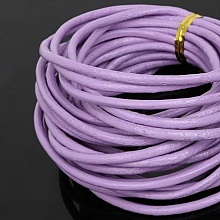 1 m&egrave;tre Cordon rond cuir lisse Pourpre 3 mm