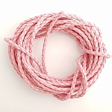 1 m&egrave;tre Cordon rond simili cuir tress&eacute; Rose Fonc&eacute; 3 mm