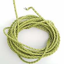 1 m&egrave;tre Cordon rond simili cuir tress&eacute; Vert Anis 3 mm