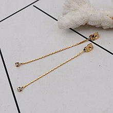 Embout de Boucles d'Oreilles N&deg;01 en Cuivre Plaqu&eacute; Or V&eacute;ritable &agrave; Strass Transparent
