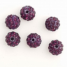 Perle en r&eacute;sine strass 10 mm style shamballa N&deg;10