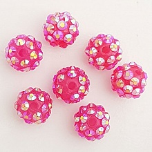 Perle acrylique et strass 10 mm style shamballa N&deg;02