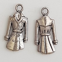 Breloque V&ecirc;tement Manteau N&deg;02 de Pluie Argent.