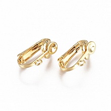 Support Boucle d'oreille Clip en Acier Inoxydable N&deg;01 x 1 paire dor&eacute;