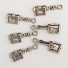 Breloque Peigne &agrave; Cheveux coiffure N&deg;04-04 Lot 6 pi&egrave;ces