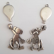Breloque Singe N&deg;02 Zamak (Plaqu&eacute; Argent)