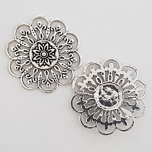 Breloque Fleur M&eacute;tal N&deg;005 Argent