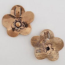 Breloque Fleur M&eacute;tal N&deg;008 Bronze
