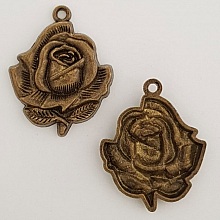 Breloque Fleur M&eacute;tal N&deg;012 Bronze