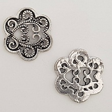 Breloque Fleur M&eacute;tal N&deg;015 Argent