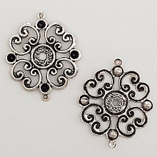 Breloque Fleur M&eacute;tal N&deg;019 Argent