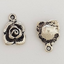 Breloque Fleur M&eacute;tal N&deg;045 Argent