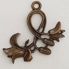 Breloque Fleur M&eacute;tal N&deg;053 Bronze