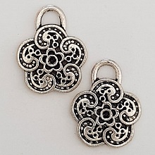 Breloque Fleur M&eacute;tal N&deg;055 Argent