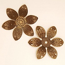 Breloque Fleur M&eacute;tal N&deg;058 Bronze