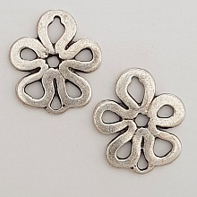 Breloque Fleur M&eacute;tal N&deg;065 Argent