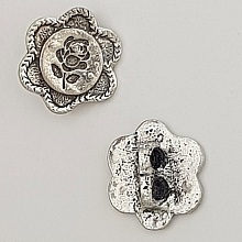 Breloque Fleur M&eacute;tal N&deg;084 Argent