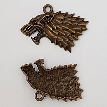 Breloque T&ecirc;te de Loup N&deg;01 Bronze 
